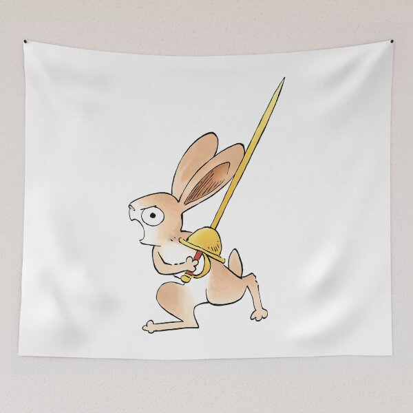 Item preview, Medieval Marginalia Bunny With Sword Art designed and sold by twgzaoiu15.