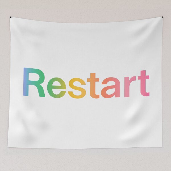 Item preview, Colorful Restart Inspirational Quote Art designed and sold by BobaBunny76.
