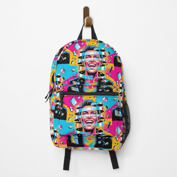 Item preview, Retro Neon Pop Art Glitch Face Explosion Portrait designed and sold by Amanda's Factory.