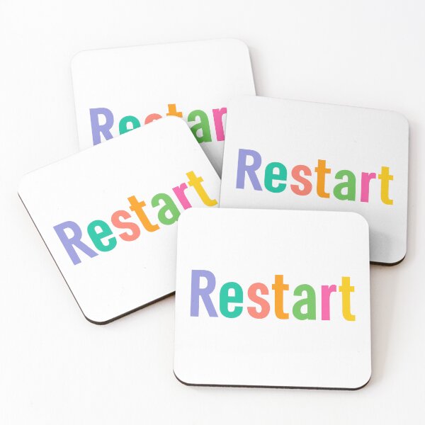 Item preview, Colorful Restart Inspirational Quote Art designed and sold by BobaBunny76.