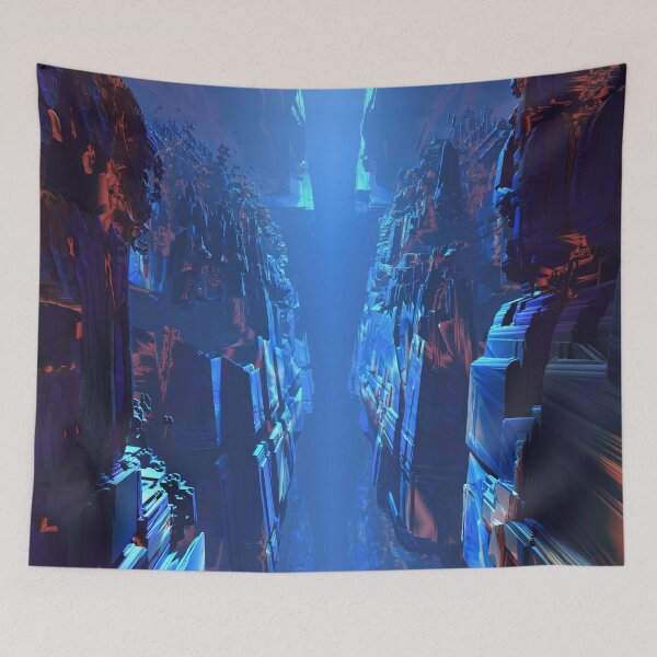 Item preview, Folding Space Gorge - Fractal Landscapes designed and sold by sbartinspace.