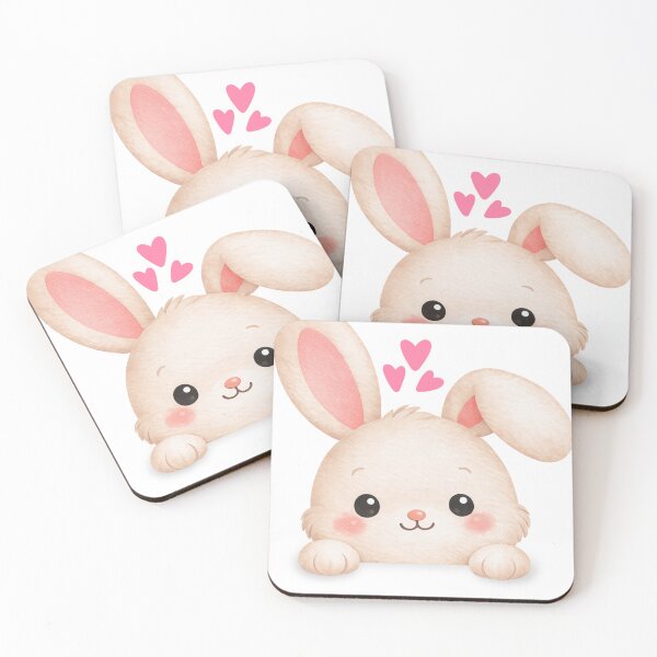 Item preview, Cute Kawaii Bunny with Hearts  designed and sold by rspsp.