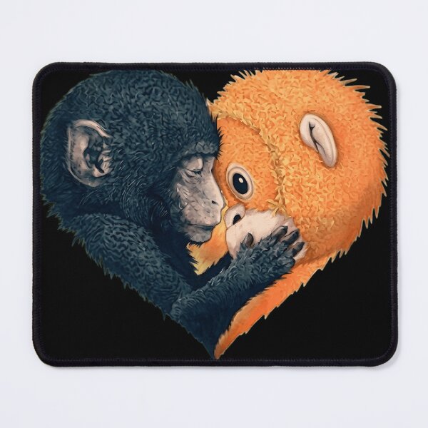 Item preview, Real Monkey Hugging Plush Friend Heart Shape Aesthetic designed and sold by haitrieuic96.