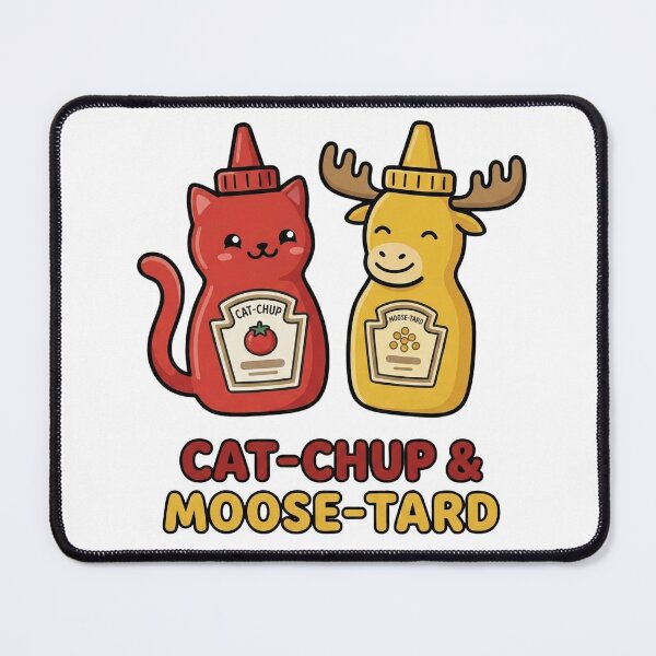 Item preview, Cat-chup & Moose-tard – Funny Food Pun Animal Design designed and sold by aiqdelicia.