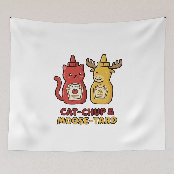 Item preview, Cat-chup & Moose-tard – Funny Food Pun Animal Design designed and sold by aiqdelicia.