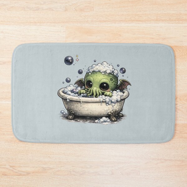 Item preview, Baby Cthulhu Bath Time – Cute Dark Fantasy Creature designed and sold by Creep-elina.