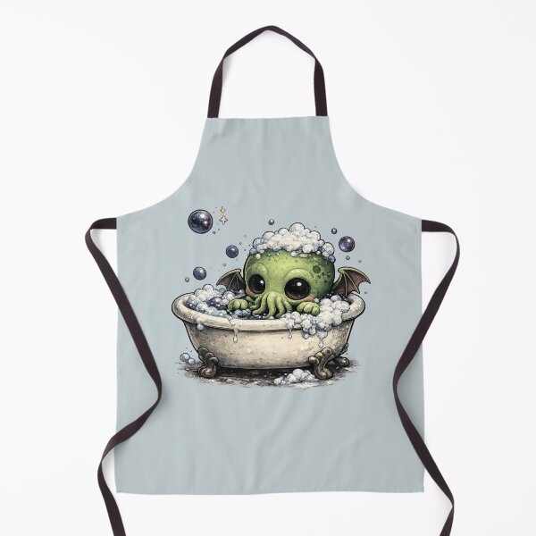 Item preview, Baby Cthulhu Bath Time – Cute Dark Fantasy Creature designed and sold by Creep-elina.