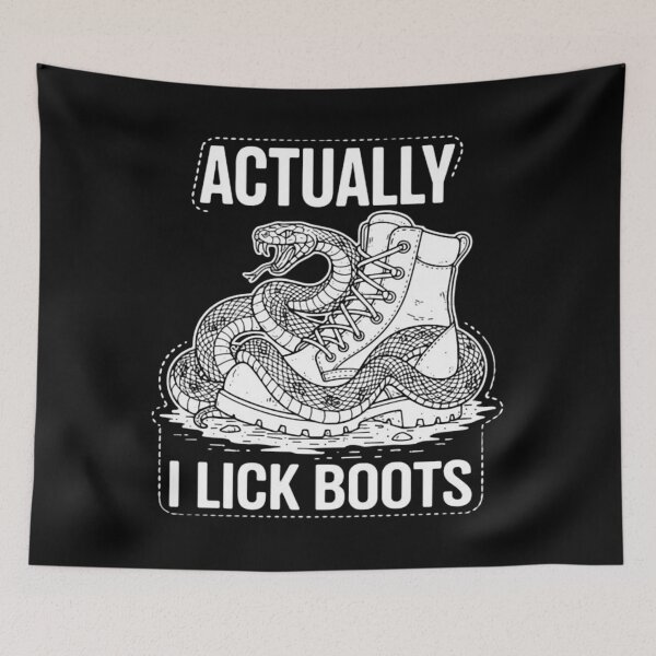 Item preview, Actually I Lick Boots Snake Badge designed and sold by TejasSalvi.
