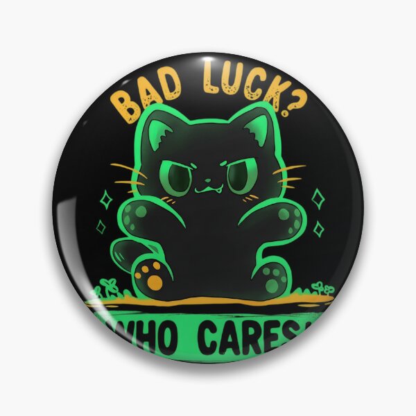 Item preview, Bad Luck Who Cares Black Cat Aesthetic Neon Green designed and sold by haitrieuic96.