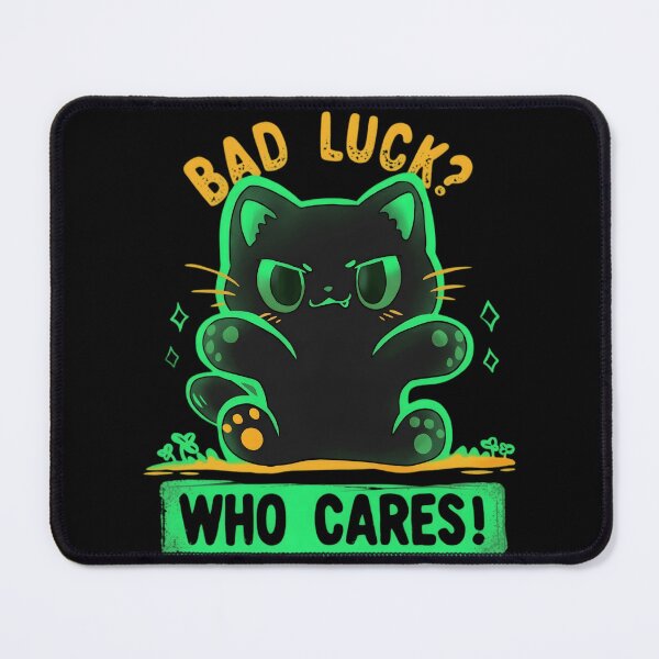 Item preview, Bad Luck Who Cares Black Cat Aesthetic Neon Green designed and sold by haitrieuic96.