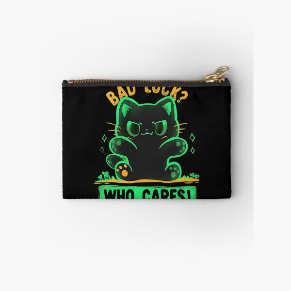 Item preview, Bad Luck Who Cares Black Cat Aesthetic Neon Green designed and sold by haitrieuic96.