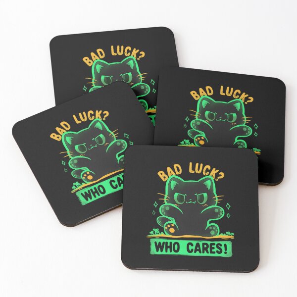 Item preview, Bad Luck Who Cares Black Cat Aesthetic Neon Green designed and sold by haitrieuic96.