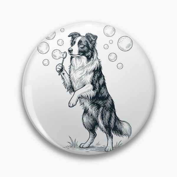 Item preview, Vintage Border Collie Blowing Bubbles Dog Mom Dad Lover designed and sold by DoodleTortle.