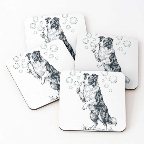 Item preview, Vintage Border Collie Blowing Bubbles Dog Mom Dad Lover designed and sold by DoodleTortle.