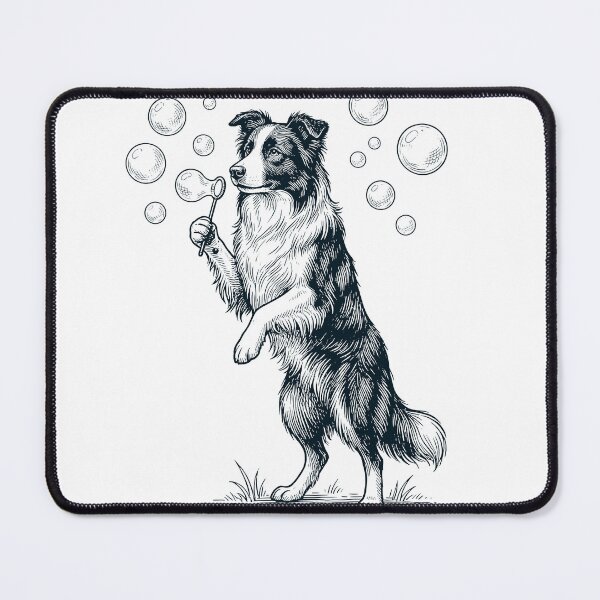 Item preview, Vintage Border Collie Blowing Bubbles Dog Mom Dad Lover designed and sold by DoodleTortle.