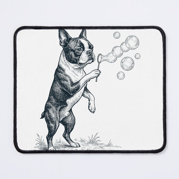 Item preview, Vintage Boston Terrier Blowing Bubbles Dog Mom Dad Lover designed and sold by DoodleTortle.