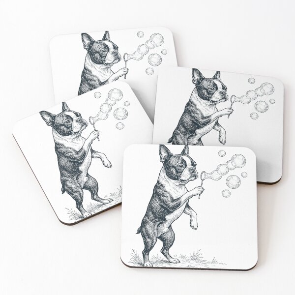 Item preview, Vintage Boston Terrier Blowing Bubbles Dog Mom Dad Lover designed and sold by DoodleTortle.