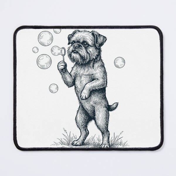 Item preview, Vintage Brussels Griffon Blowing Bubbles Dog Mom Dad Lover designed and sold by DoodleTortle.