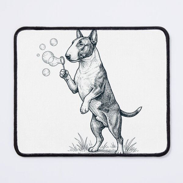 Item preview, Vintage Bull Terrier Blowing Bubbles Dog Mom Dad Lover designed and sold by DoodleTortle.