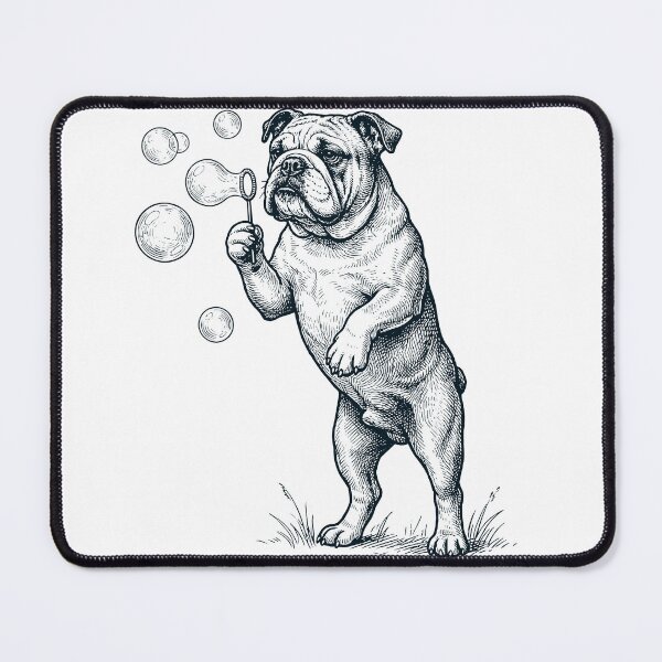 Item preview, Vintage Bulldog Blowing Bubbles Dog Mom Dad Lover designed and sold by DoodleTortle.