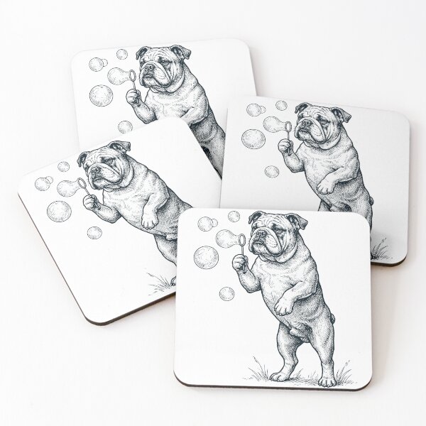 Item preview, Vintage Bulldog Blowing Bubbles Dog Mom Dad Lover designed and sold by DoodleTortle.