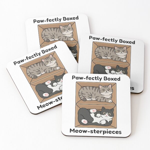 Item preview, Paw-fectly Boxed – Cute Cats in Boxes Funny Design designed and sold by aiqdelicia.