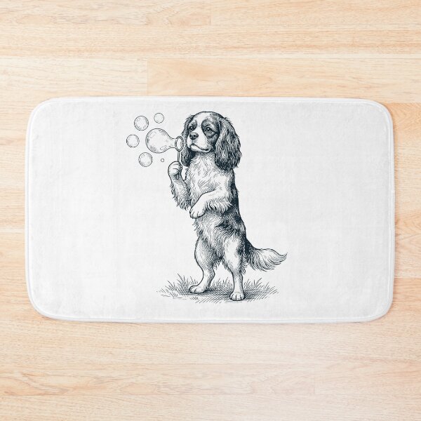 Item preview, Vintage Cavalier King Charles Spaniel Blowing Bubbles Dog Mom Dad Lover designed and sold by DoodleTortle.
