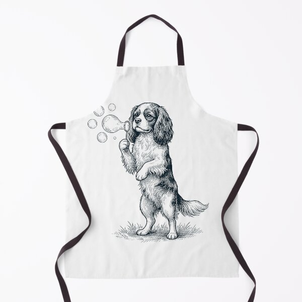Item preview, Vintage Cavalier King Charles Spaniel Blowing Bubbles Dog Mom Dad Lover designed and sold by DoodleTortle.