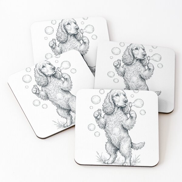 Item preview, Vintage Cocker Spaniel Blowing Bubbles Dog Mom Dad Lover designed and sold by DoodleTortle.