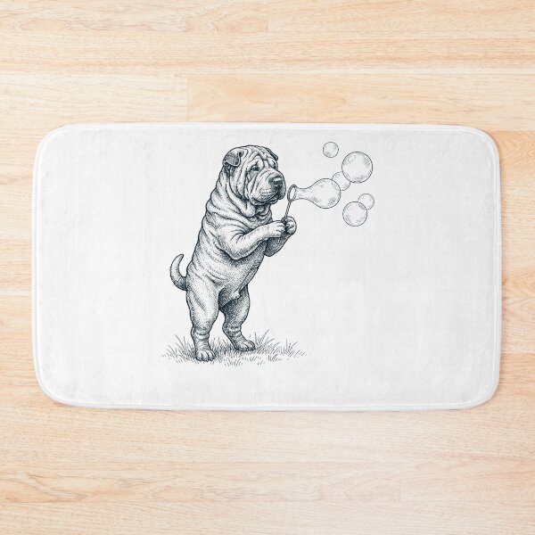 Item preview, Vintage Chinese Shar Pei Blowing Bubbles Dog Mom Dad Lover designed and sold by DoodleTortle.