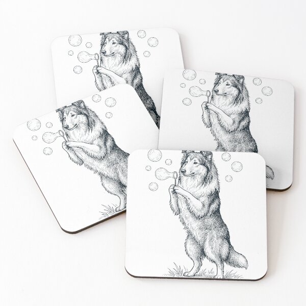 Item preview, Vintage Collie Blowing Bubbles Dog Mom Dad Lover designed and sold by DoodleTortle.