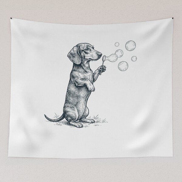 Item preview, Vintage Dachshund Blowing Bubbles Dog Mom Dad Lover designed and sold by DoodleTortle.