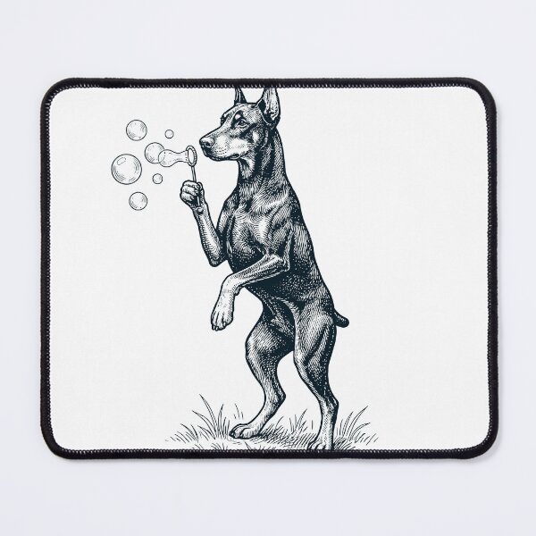 Item preview, Vintage Doberman Pinscher Blowing Bubbles Dog Mom Dad Lover designed and sold by DoodleTortle.