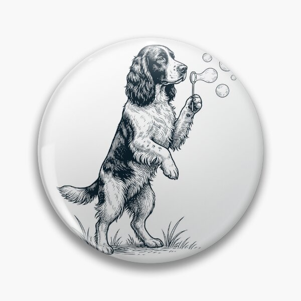 Item preview, Vintage English Springer Spaniel Blowing Bubbles Dog Mom Dad Lover designed and sold by DoodleTortle.