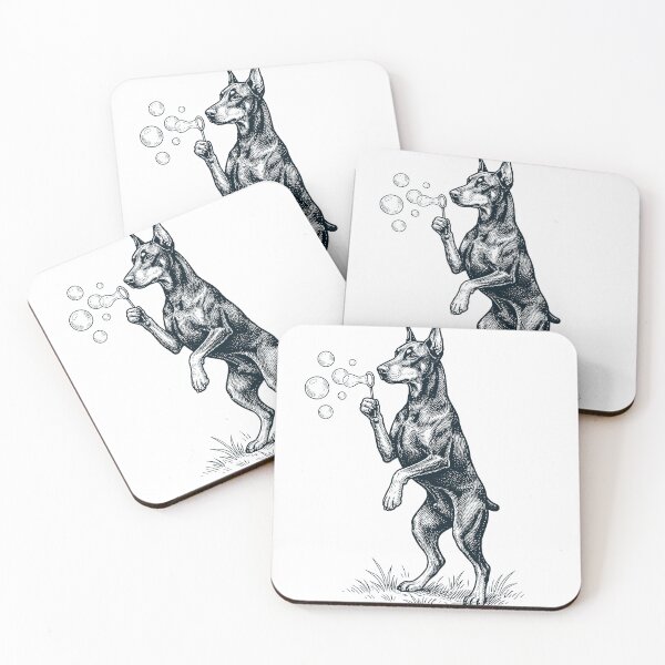 Item preview, Vintage Doberman Pinscher Blowing Bubbles Dog Mom Dad Lover designed and sold by DoodleTortle.