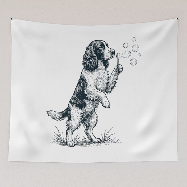 Item preview, Vintage English Springer Spaniel Blowing Bubbles Dog Mom Dad Lover designed and sold by DoodleTortle.