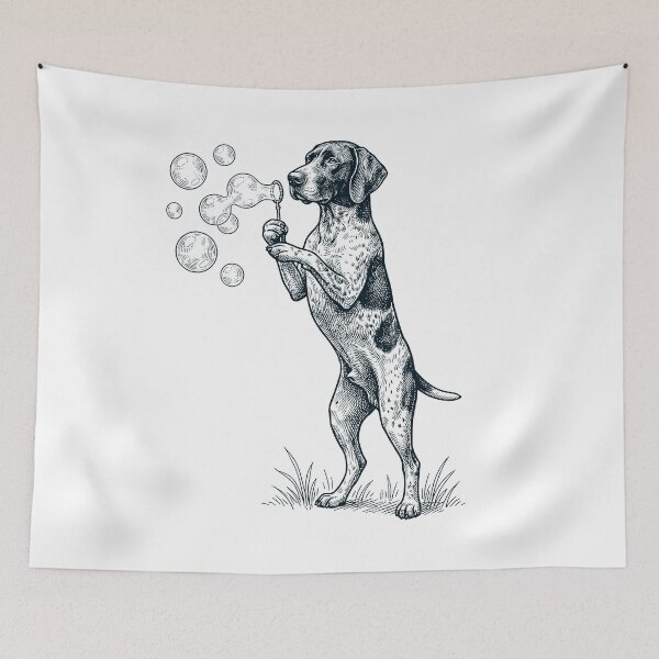 Item preview, Vintage German Shorthaired Pointer Blowing Bubbles Dog Mom Dad Lover designed and sold by DoodleTortle.