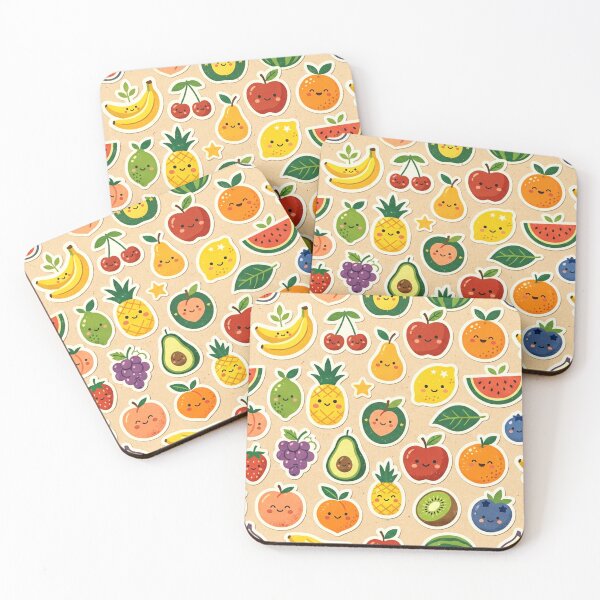Item preview, A colorful pattern of cartoon fruits with smiling faces designed and sold by Creative88Art.