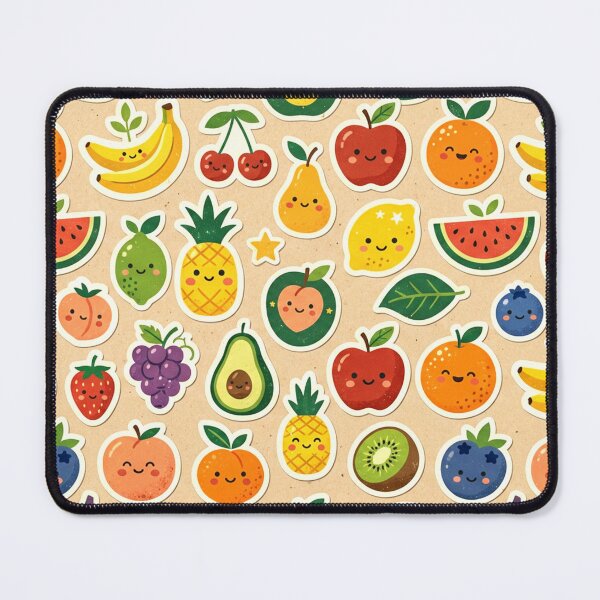 Item preview, A colorful pattern of cartoon fruits with smiling faces designed and sold by Creative88Art.
