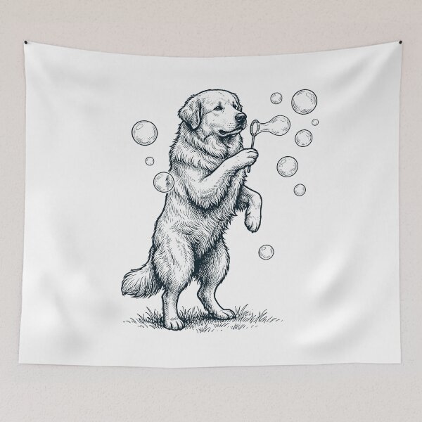 Item preview, Vintage Great Pyrenees Blowing Bubbles Dog Mom Dad Lover designed and sold by DoodleTortle.