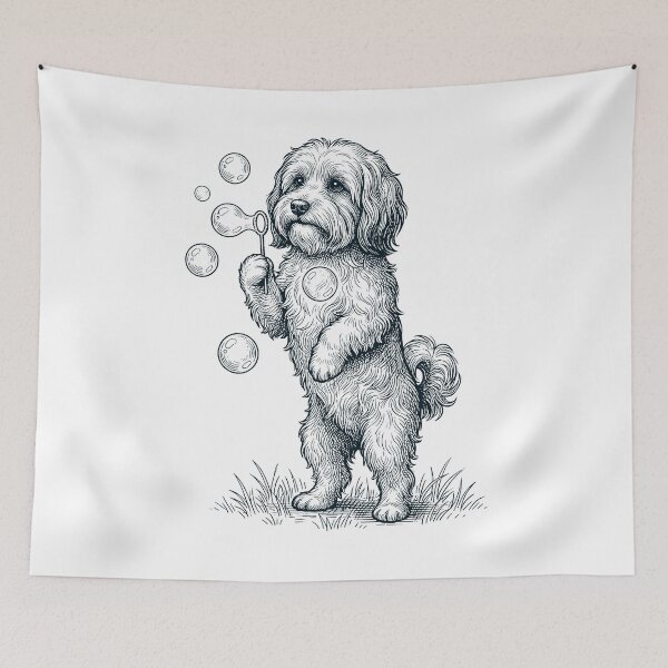 Item preview, Vintage Havanese Blowing Bubbles Dog Mom Dad Lover designed and sold by DoodleTortle.