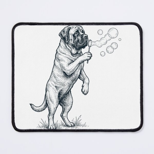 Item preview, Vintage Mastiff Blowing Bubbles Dog Mom Dad Lover designed and sold by DoodleTortle.