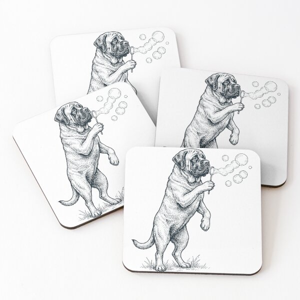Item preview, Vintage Mastiff Blowing Bubbles Dog Mom Dad Lover designed and sold by DoodleTortle.