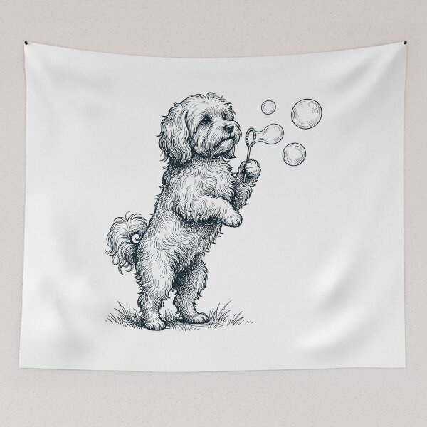 Item preview, Vintage Maltese Blowing Bubbles Dog Mom Dad Lover designed and sold by DoodleTortle.