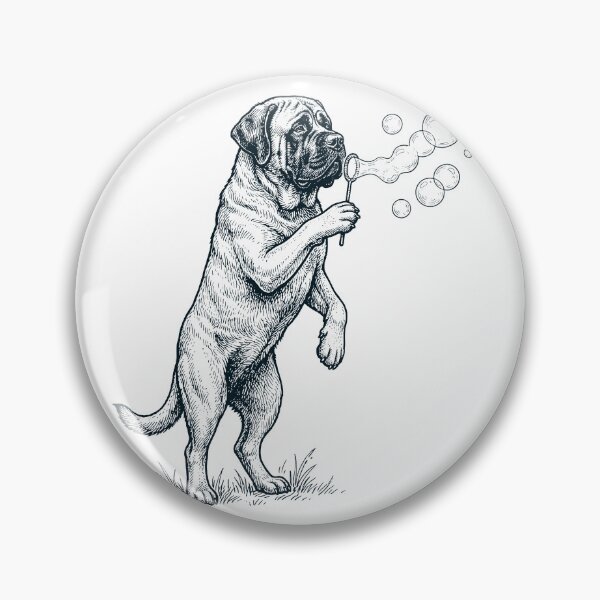 Item preview, Vintage Mastiff Blowing Bubbles Dog Mom Dad Lover designed and sold by DoodleTortle.