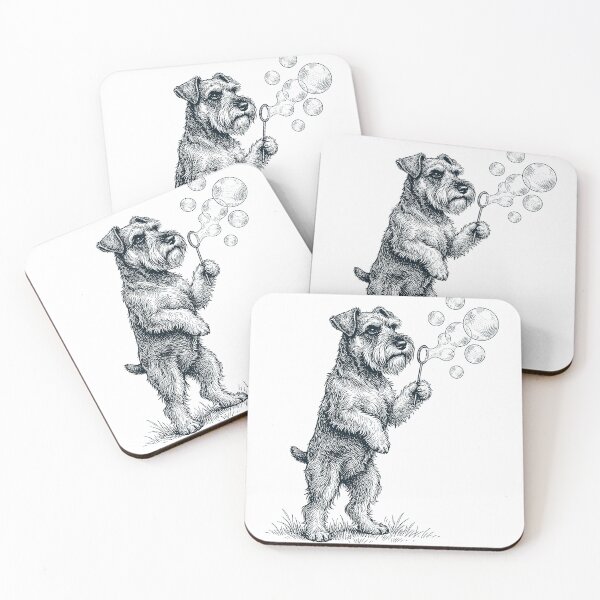 Item preview, Vintage Miniature Schnauzer Blowing Bubbles Dog Mom Dad Lover designed and sold by DoodleTortle.