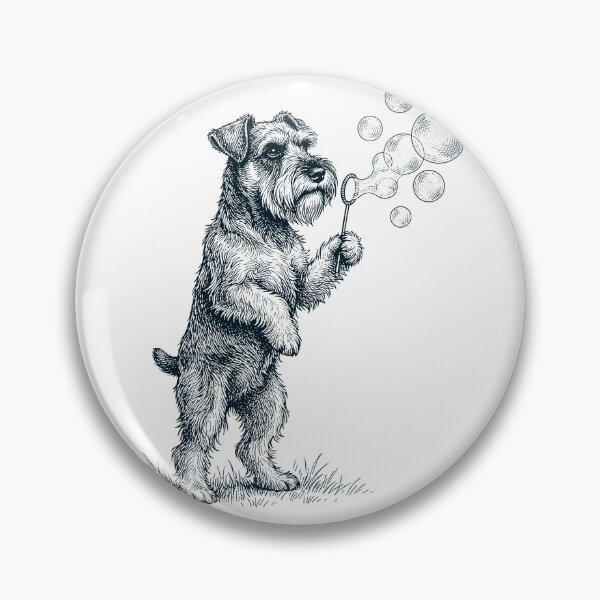 Item preview, Vintage Miniature Schnauzer Blowing Bubbles Dog Mom Dad Lover designed and sold by DoodleTortle.