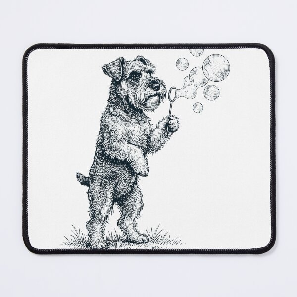Item preview, Vintage Miniature Schnauzer Blowing Bubbles Dog Mom Dad Lover designed and sold by DoodleTortle.