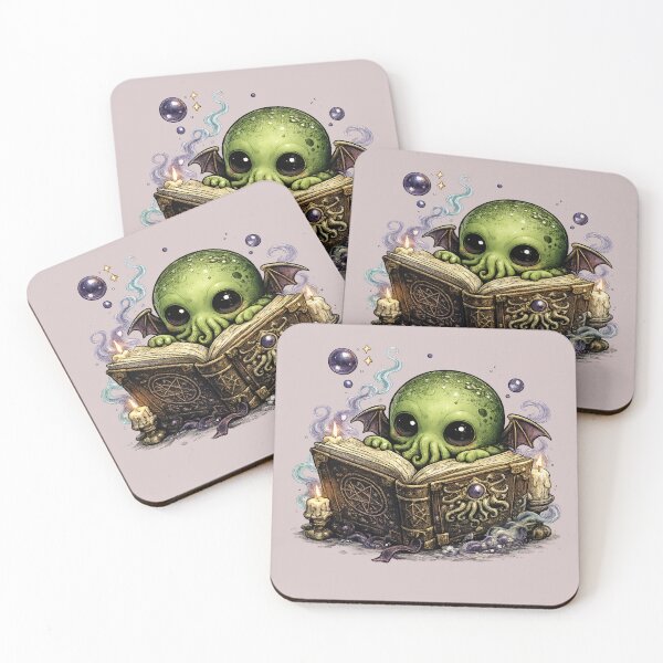 Item preview, Baby Cthulhu Reading a Dark Grimoire – Cute Cosmic Horror designed and sold by Creep-elina.