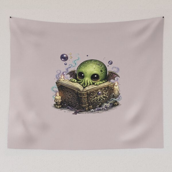 Item preview, Baby Cthulhu Reading a Dark Grimoire – Cute Cosmic Horror designed and sold by Creep-elina.